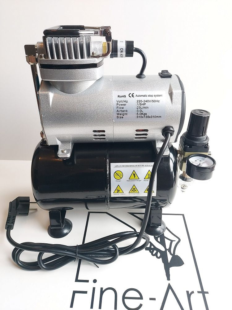 Compresseur sans huile Fine Art FA-20T 3 l avec filtre et réducteur Premium Line (S5000)