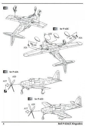 Dora Wings 14401 BELL P-63A P-63C KINGCOBRA Fighter DOUBLE KIT 1/144 – zdjęcie 4