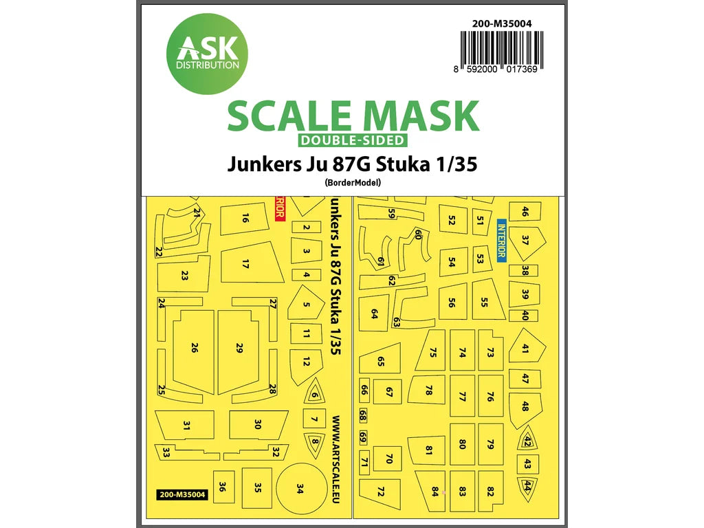 Art Scale Kit M35004 Junkers Ju 87 G Stuka Double-Sided Painting Mask for Border Model 1/35