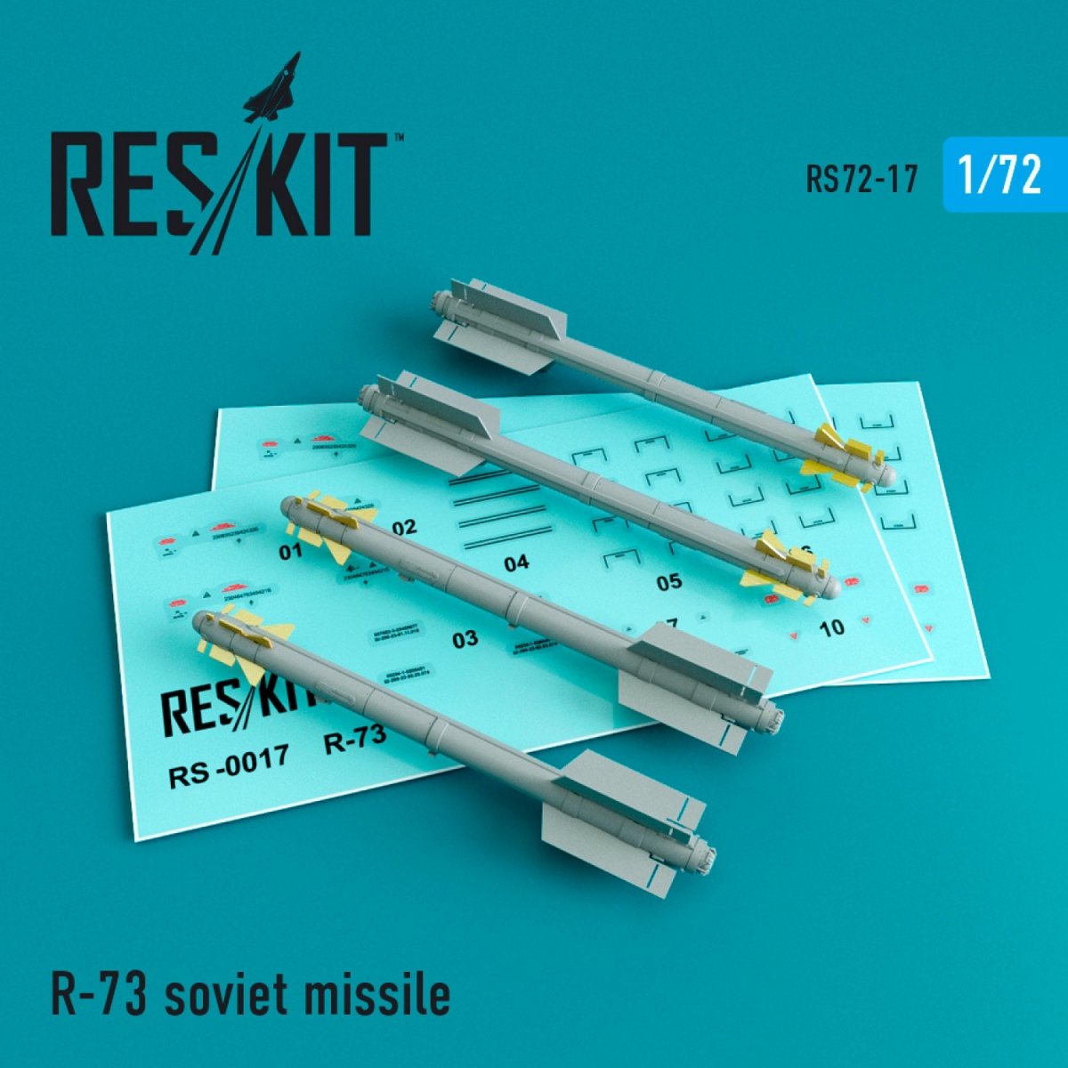 RESKIT RS72-0017 R-73 MISSILES SOVIÉTIQUES (4 PIÈCES) 1/72