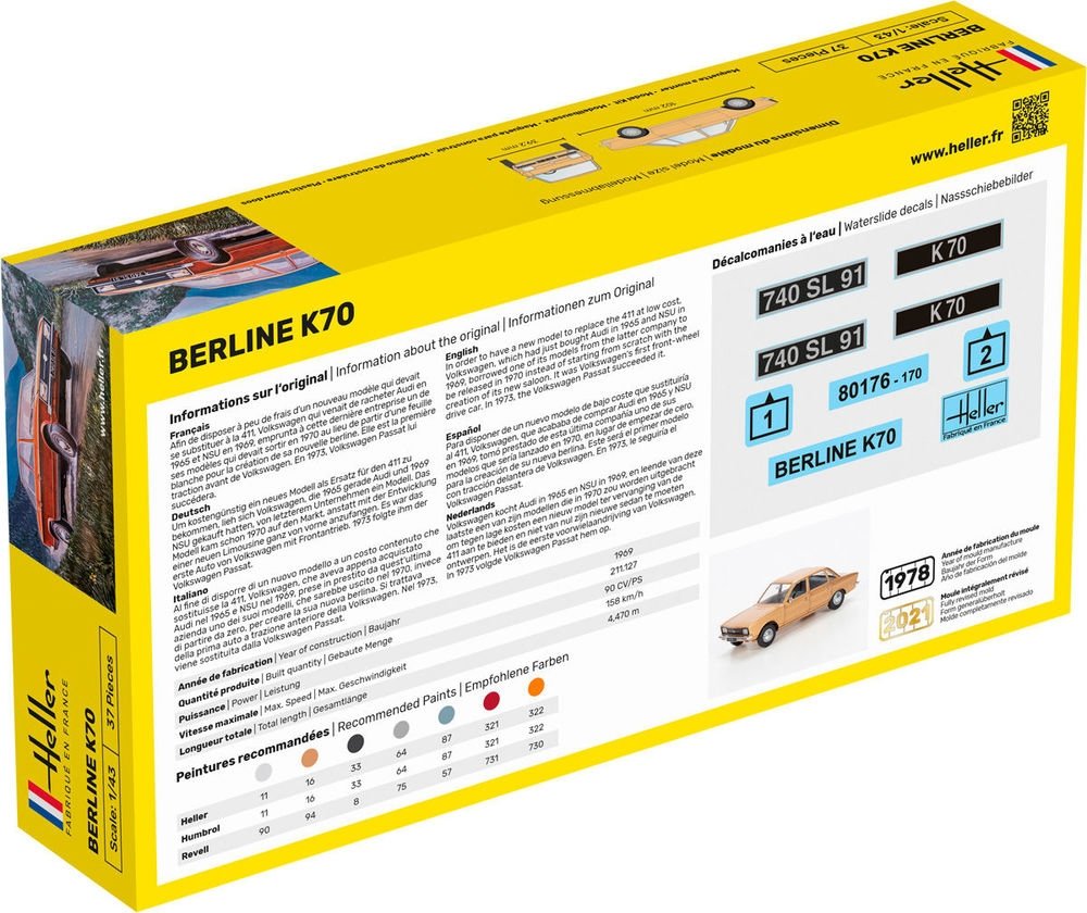 Heller 56176 Starter Kit - Berline K70 1/43 – immagine 2