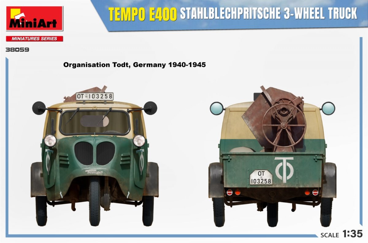 MiniArt 38059 TEMPO E400 STAHLBLECHPRITSCHE 3-WHEEL TRUCK 1/35 – image 9