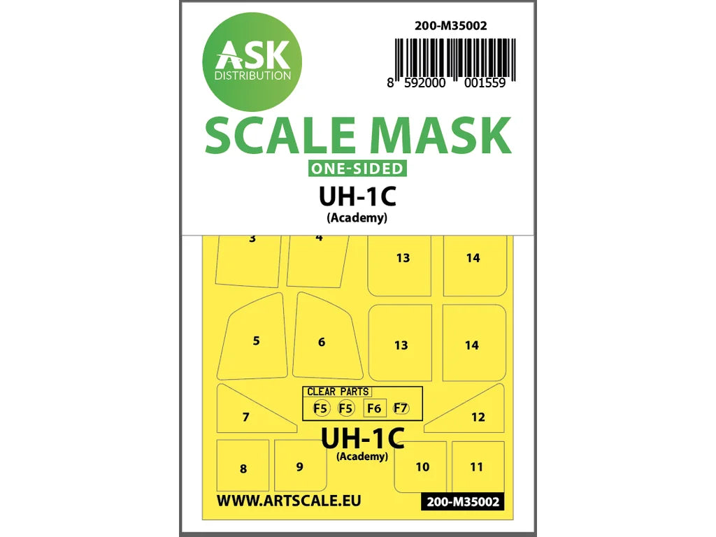 Art Scale Kit M35002 UH-1C One-Sided Painting Mask for Academy 1/35