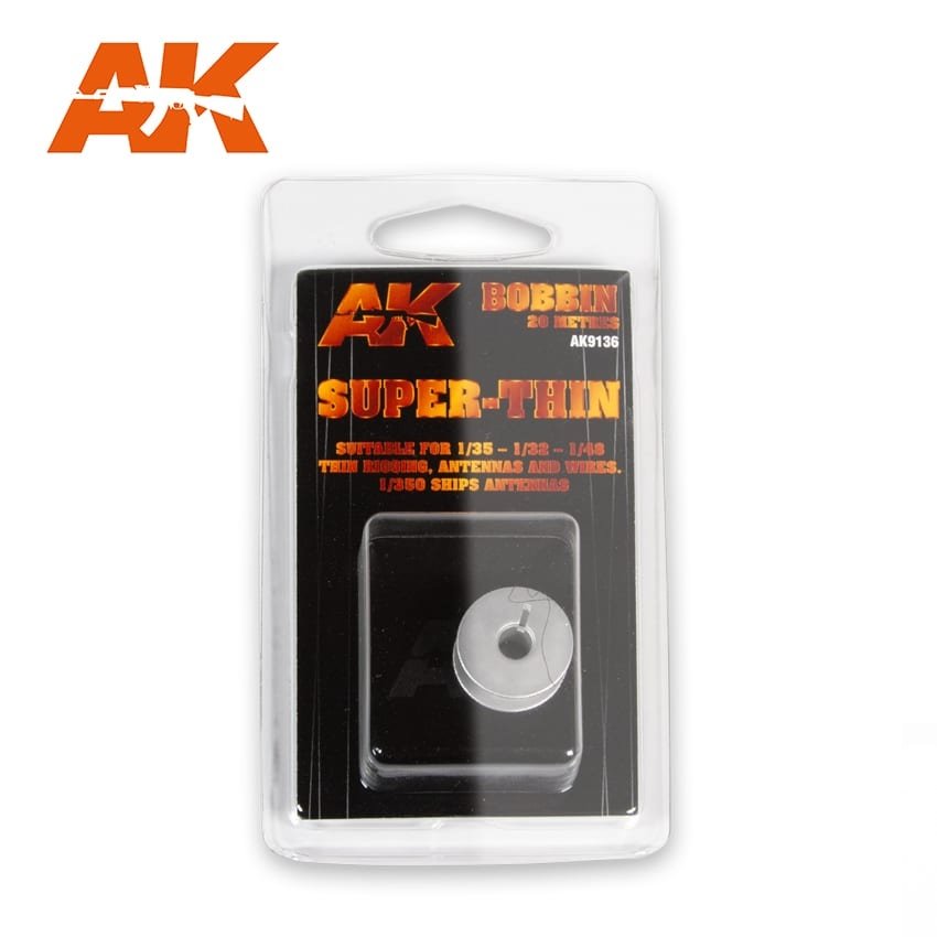Bobine de gréement élastique AK Interactive AK9136 ultra-mince 0,045 mm
