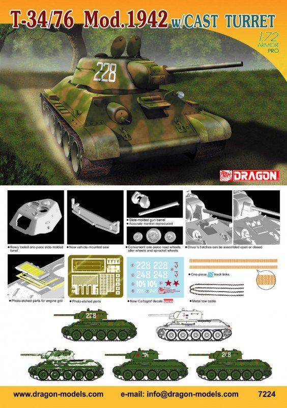 Dragon 7224 T-34/76 Mod.1942 1/72 – immagine 2