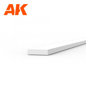 AK Interactive AK6509 STRIPS 0.50 X 2.00 X 350MM – STYRENE STRIP – (10 UNITS) – immagine 2
