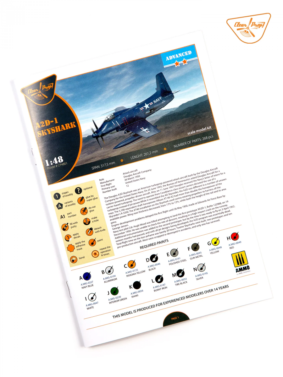 Clear Prop! CP4801 A2D-1 Skyshark ADVANCED KIT 1/48 – Bild 6