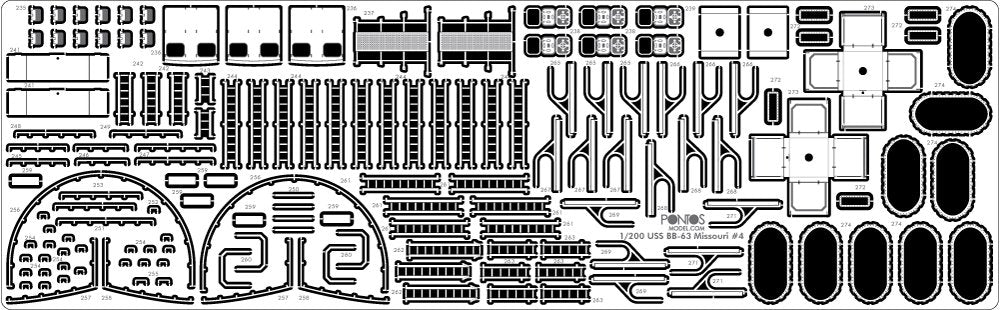 Pontos 23002F1 USS BB-63 Missouri 1945 Detail Up Set (Teak tone stained wooden deck) 1/200 – zdjęcie 8