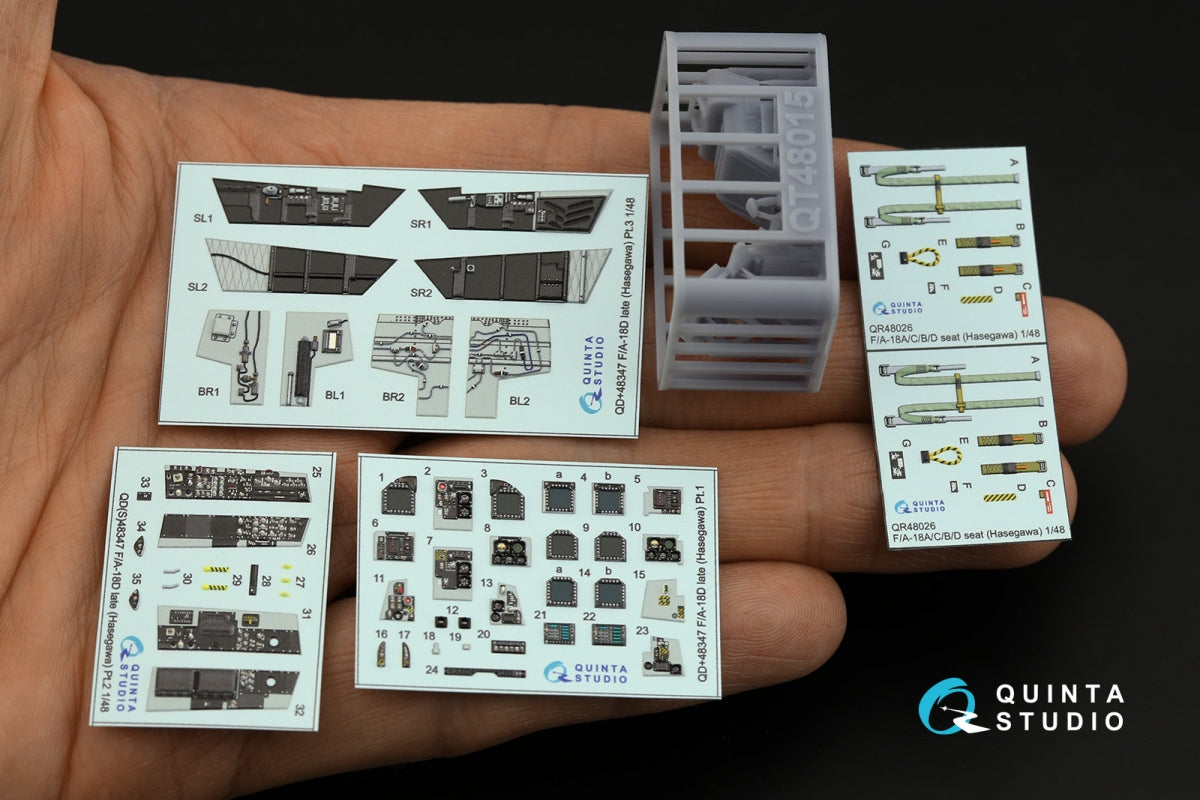 Quinta Studio QD+48347 FA-18D late 3D-Printed coloured Interior on decal paper (Hasegawa) (with 3D-printed resin parts) 1/48 – imagen 3