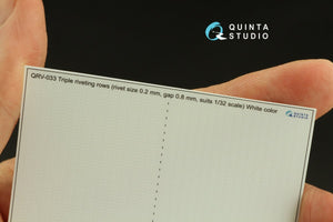 Quinta Studio QRV-033 Triple riveting rows (rivet size 0.20 mm, gap 0.8 mm, suits 1/32 scale), White color, total length 3,7 m/12 ft – imagen 3