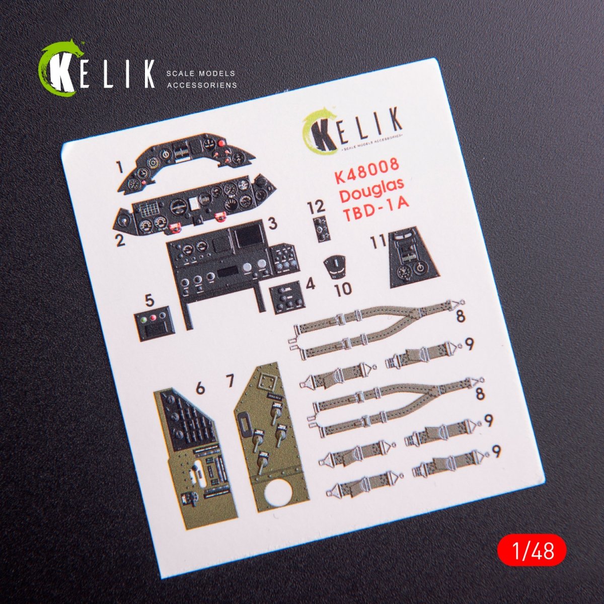 KELIK K48008 TBD-1A DOUGLAS INTERIOR 3D DECALS FOR GREAT WALL HOBBY KIT 1/48 – imagen 2