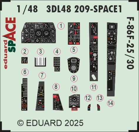 Eduard 3DL48209 F-86F-25/30 SPACE Airfix 1/48 – imagen 3