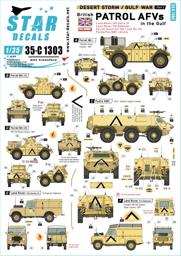 Star Decals 35-C1303 Tempête du désert 3 1/35