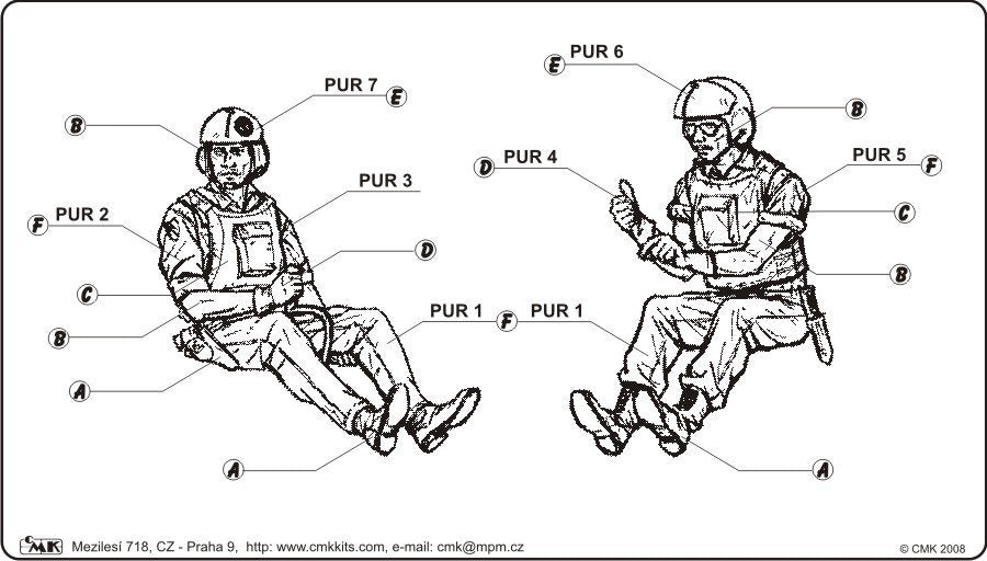 CMK F48103 Vietnam LRRP US Helicopter crew (2 figures) 1/48 – immagine 2