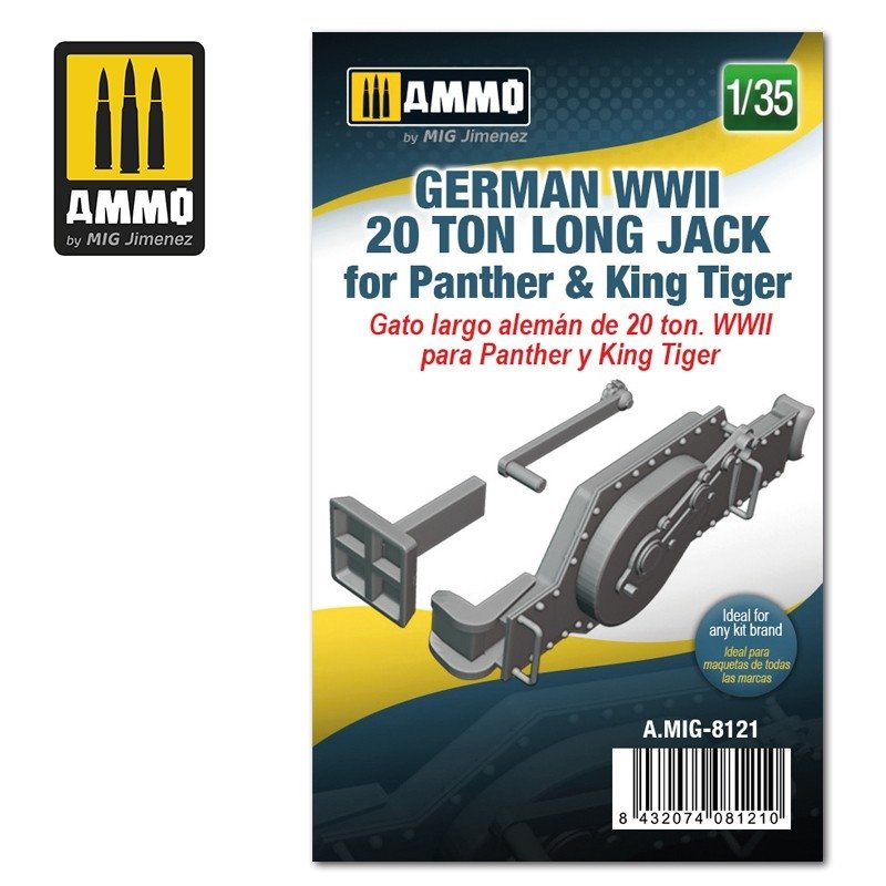 Ammo of Mig 8121 German WWII 20 tons Long Jack for Panther &amp;amp; King Tiger 1/35