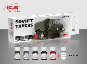 Coffret de peinture acrylique ICM 3011 pour camions soviétiques (6 x 12 ml)