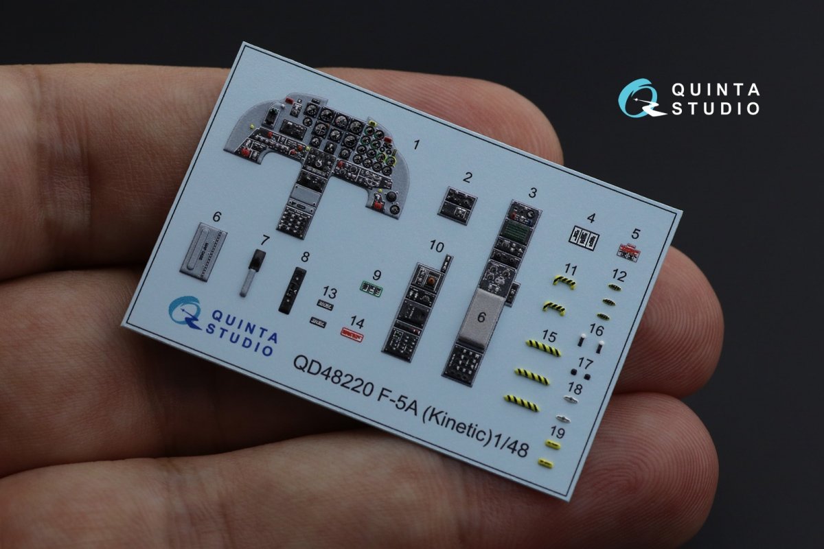 Quinta Studio QD48220 F-5A 3D-Printed &amp;amp; coloured Interior on decal paper (Kinetic) 1/48 – imagen 3