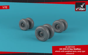 Armory Models AW72343 CH-53 Sea Stallion wheels w/ weighted tires, early 1/72 – imagen 2
