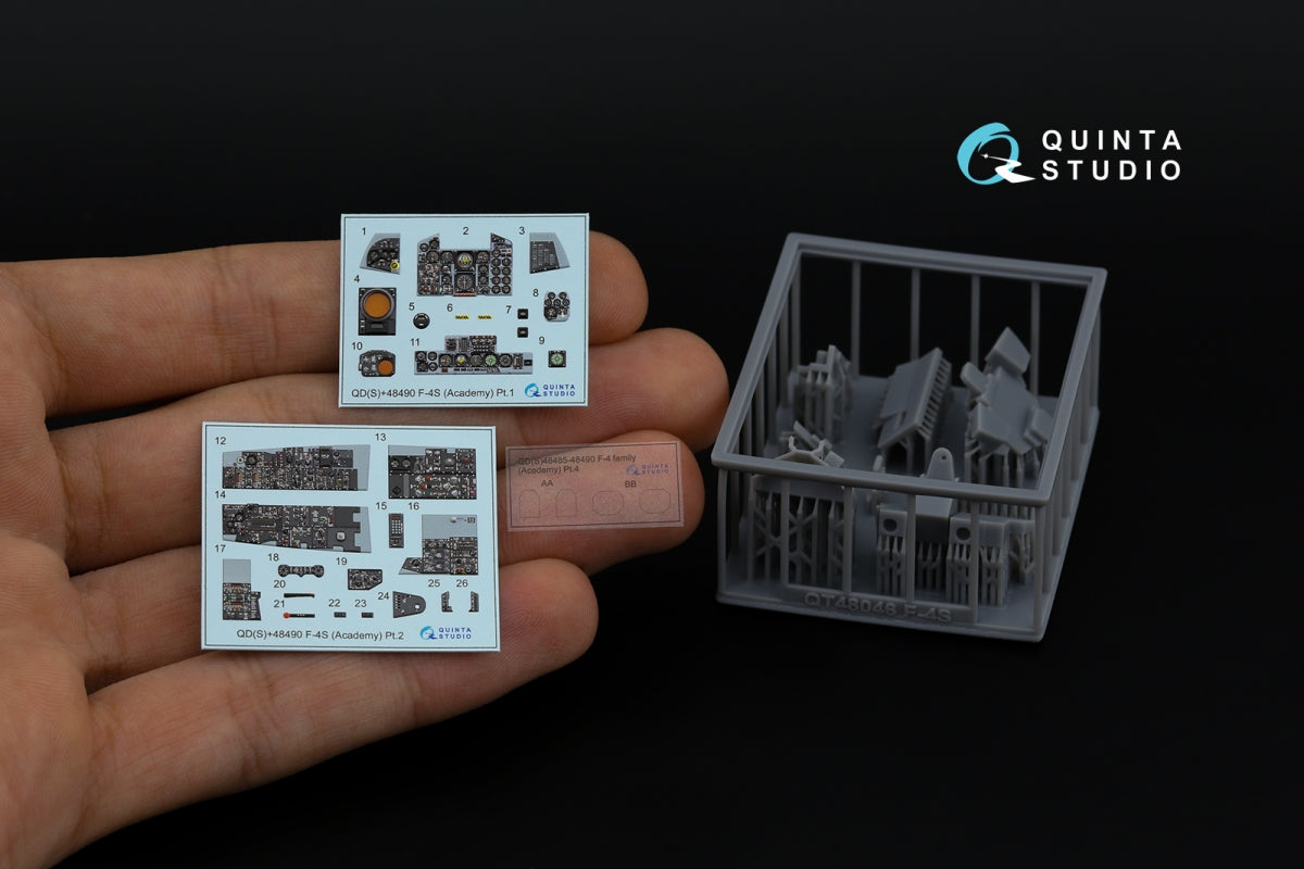 Quinta Studio QDS+48490 F-4S Phantom II 3D-Printed &amp;amp; coloured Interior on decal paper (Academy) (Small version) (with 3D-printed resin parts) 1/48 – imagen 2