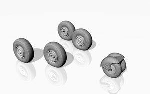 Armory Models AW48026 Mikoyan MiG-31 Foxhound wheels w/ weighted tires 1/48 – immagine 2