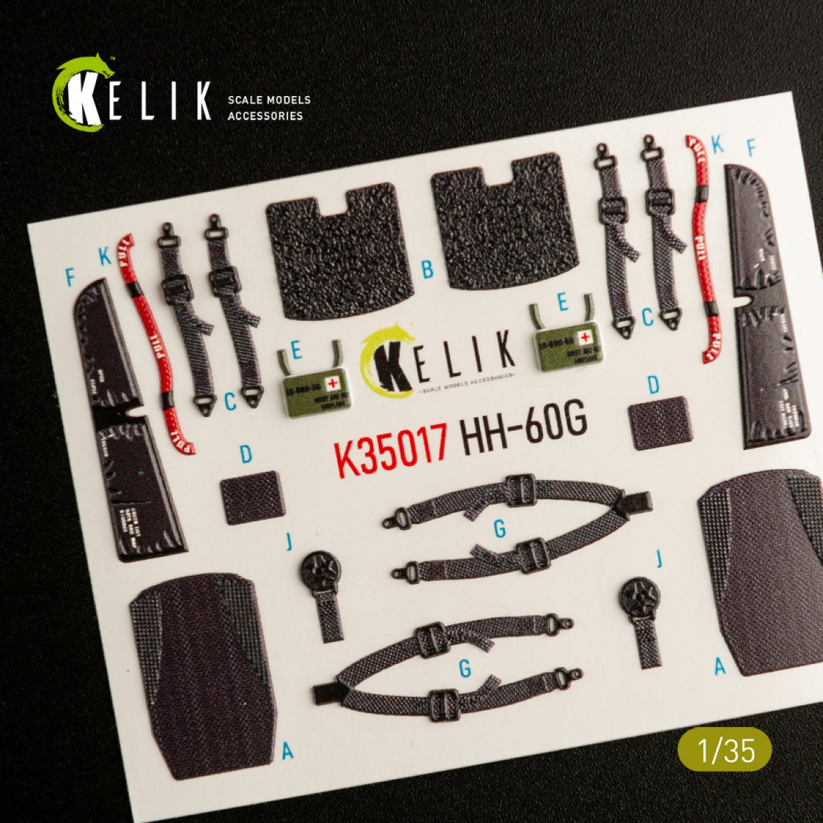 KELIK K35017 HH-60G PAVE HAWK INTERIOR 3D DECALS FOR KITTY HAWK KIT 1/35 – imagen 4