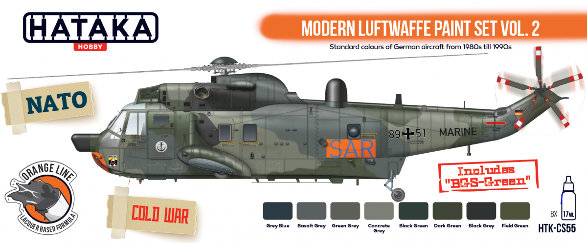 Hataka HTK-CS55 ORANGE LINE – Coffret de peintures Luftwaffe modernes vol. 2, 8 x 17 ml – image 2