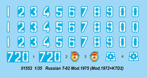 Trumpeter 01552 Russian T-62 Mod.1975 Mod.1972+KTD2 – zdjęcie 2