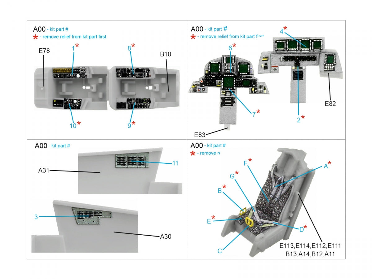 Quinta Studio QD72110 F-15E 3D-Printed &amp;amp; coloured Interior on decal paper (Revell) 1/72 – zdjęcie 2