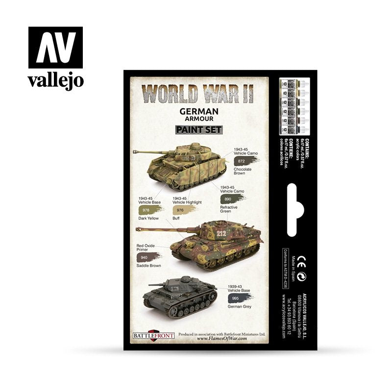 Vallejo 70205 WWII German Armour 6x17ml – immagine 2