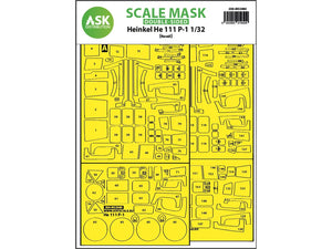 Art Scale Kit M32080 Heinkel He 111P-1 Double-Sided Express Fit Mask for Revell 1/32