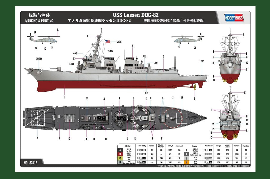 Hobby Boss 83412 USS Lassen DDG-82 1/700 – imagen 3