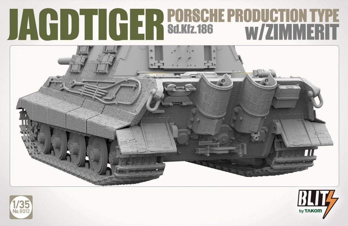 Takom 8012 JAGDTIGER PORSCHE PRODUCTION TYPE Sd.Kfz.186 w/ZIMMERIT 1/35 – imagen 5