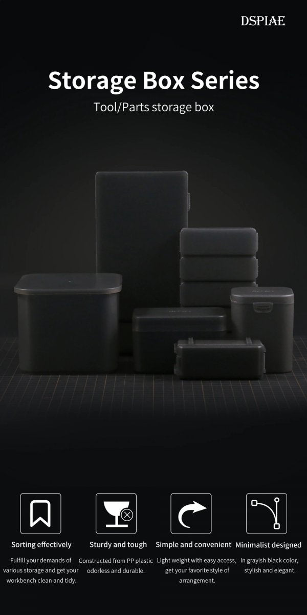 DSPIAE BOX-5 Black Plastic Accessory Storage Box 108x 108x 93 mm / Pojemnik na akcesoria – immagine 3