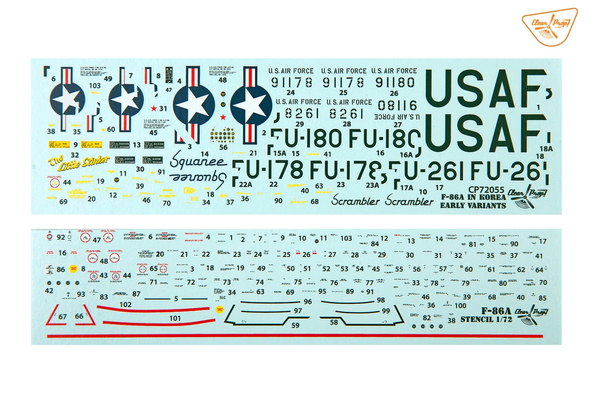Clear Prop! CP72055 North American F 86 A Sabre in Korea - Early Variants (Advanced Kit) – zdjęcie 22