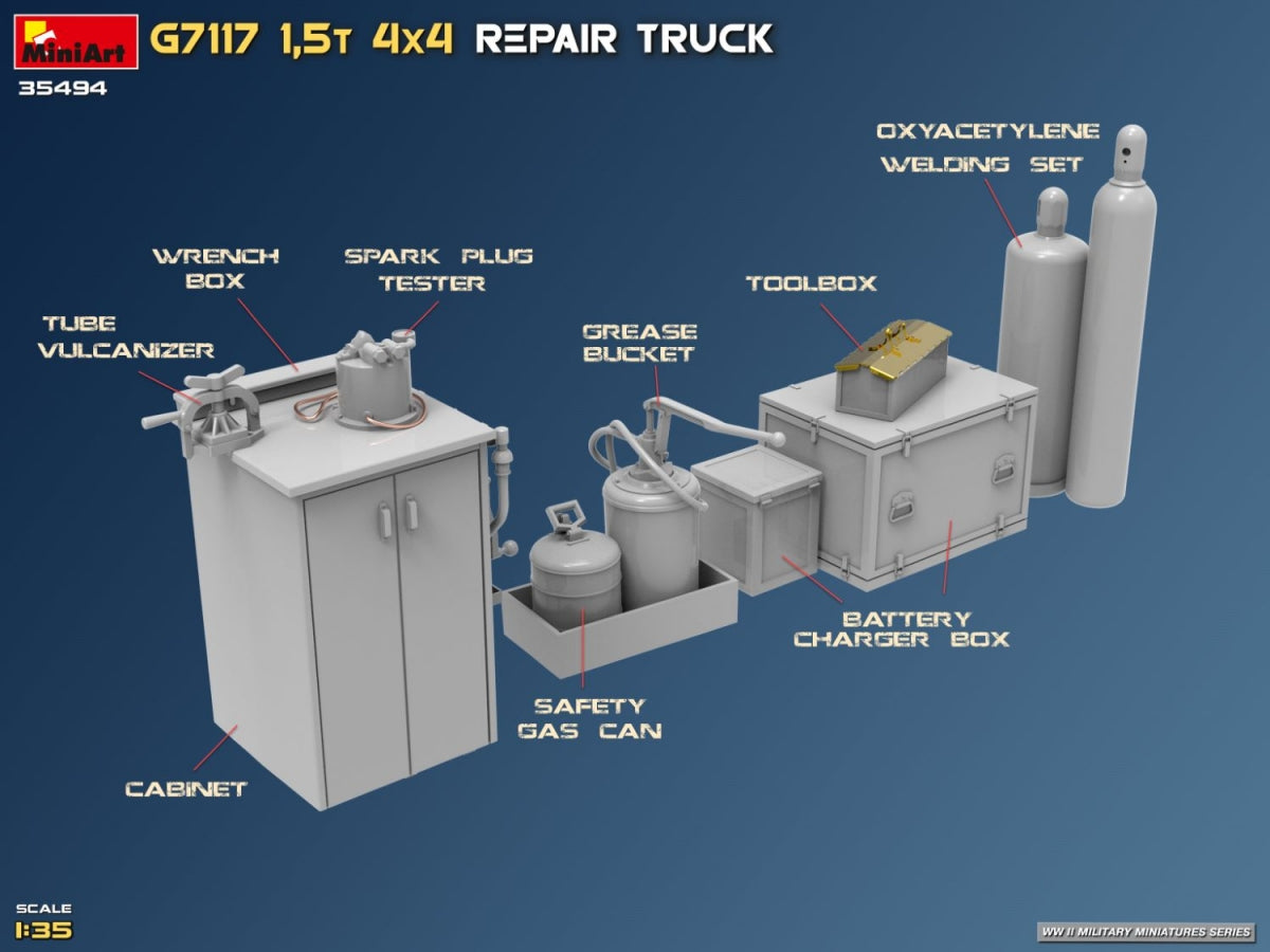 MiniArt 35494 G7117 1,5T 4x4 Repair Truck 1/35 – immagine 44