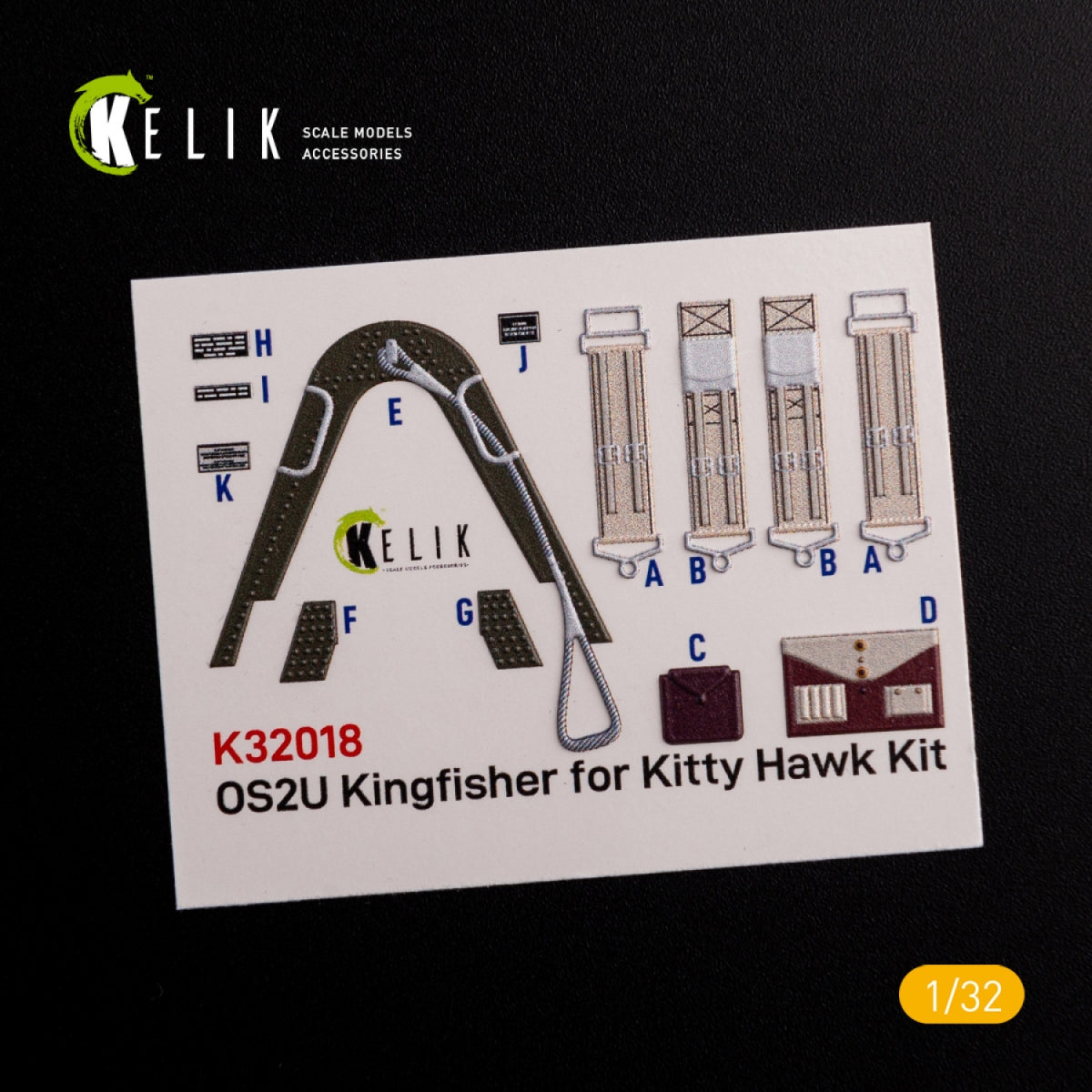KELIK K32018 OS2U Kingfisher - Interior 3D Decal for Kitty Hawk/Zimi models kit 1/32 – imagen 2