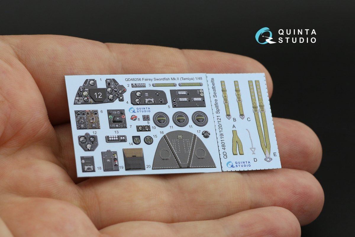 Intérieur imprimé en 3D et coloré sur papier décalcomanie Quinta Studio QD48256 Swordfish Mk.II (Tamiya) 1/48 – image 10
