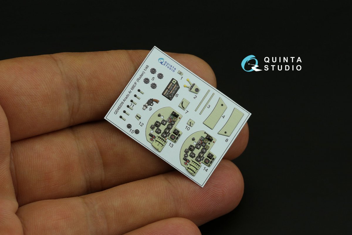Quinta Studio QD48209 Arado Ar 68 E/F 3D-Printed &amp;amp; coloured Interior on decal paper (Roden) 1/48 – imagen 3