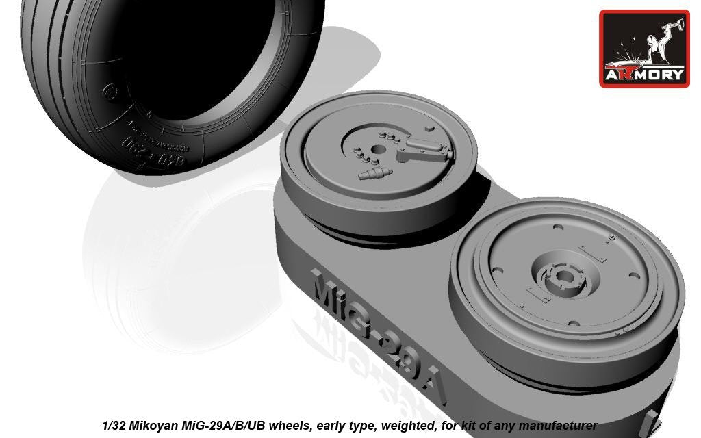 Armory Models AW32006 Mikoyan MiG-29A/B/UB Fulcrum wheels, early, weighted 1/32 – zdjęcie 3