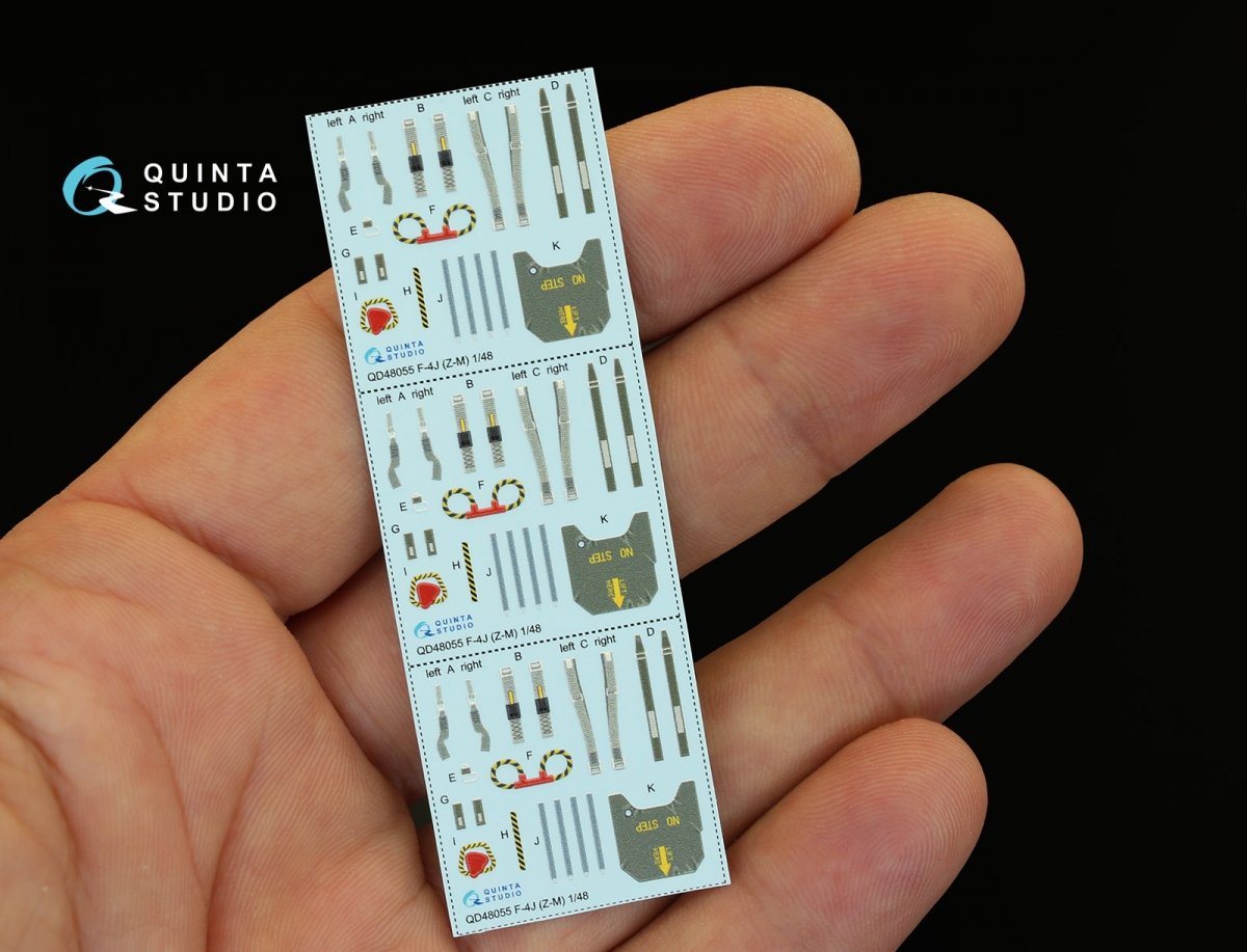 Quinta Studio QD48055 F-4J 3D-Printed &amp;amp; coloured Interior on decal paper (for ZM SWS kit) 1/48 – zdjęcie 2