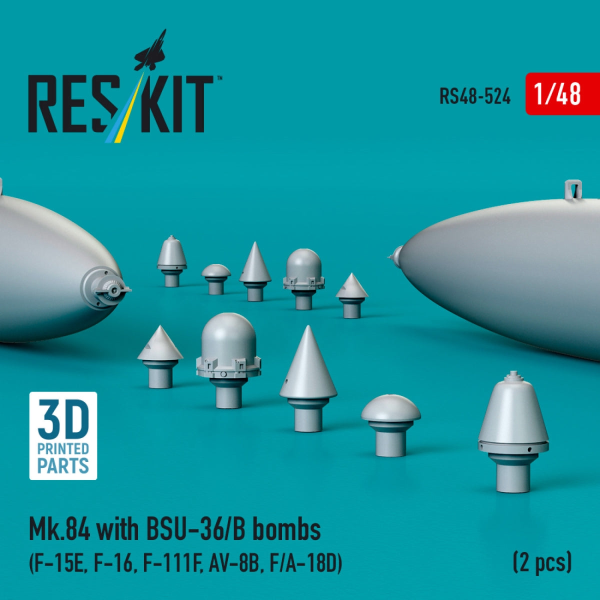 RESKIT RS48-0524 Mk.84 with BSU-36/B bombs (2 pcs) 3D Printed) 1/48 – imagen 2