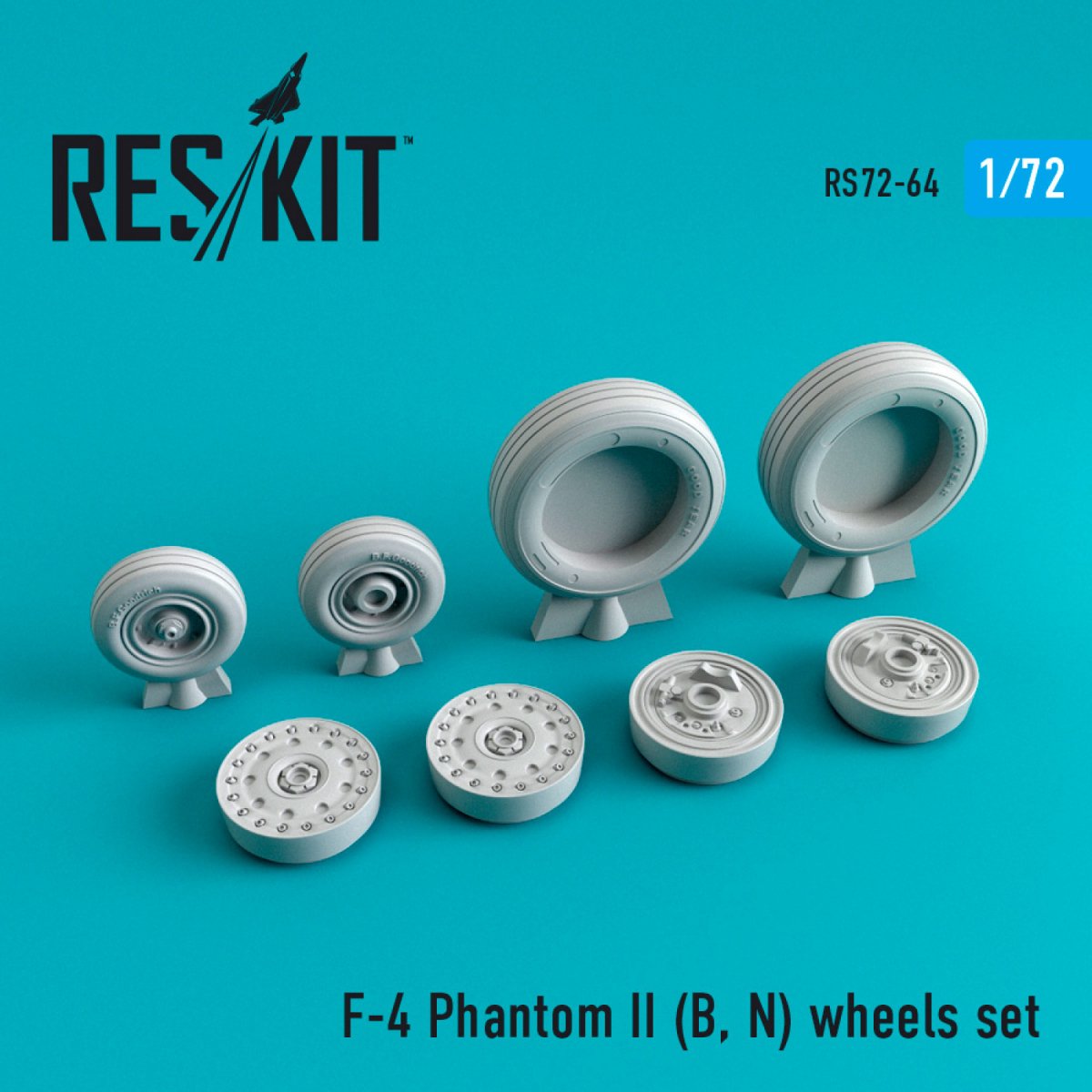 RESKIT RS72-0064 F-4 (B,N) "PHANTOM II" WHEELS SET 1/72