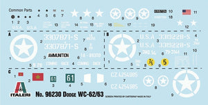Italeri 96230 Dodge WC-62/63 1 1/2 ton 6x6 TRUCK 1/35
