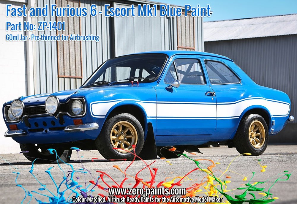Zero Paints ZP-1401 - Fast and Furious 6 Ford Escort Mk 1 Blue 60ml – imagen 4