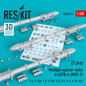 RESKIT RS48-0341 MULTIPLE EJECTOR RACKS A/A37B-6 (MER-7) (3 PCS) 1/48
