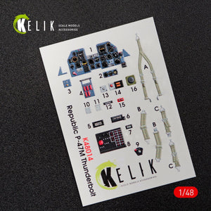 KELIK K48014 P-47M &amp;quot;THUNDERBOLT&amp;quot; INTERIOR 3D DECALS FOR TAMIYA KIT 1/48 – immagine 2