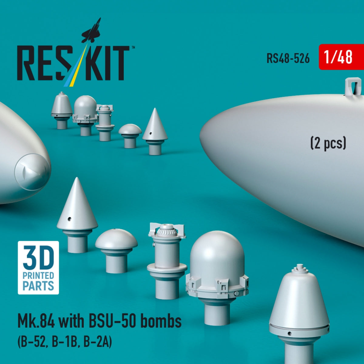 RESKIT RS48-0526 Mk.84 with BSU-50 bombs (2 pcs) (3D printed) 1/48 – zdjęcie 2