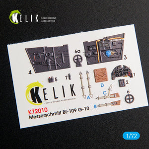 KELIK K72010 BF109-10G DÉCALCOMANIES 3D INTÉRIEURES POUR KIT FINE MOLDS 1/72 – image 2