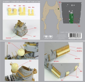 Pontos 31009F1 USS Missouri 1991 Kit d&amp;#39;extension 1/350