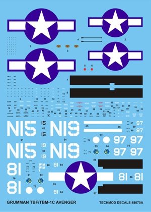 Techmod 48070 - Grumman TBF-1C Avenger 1/48